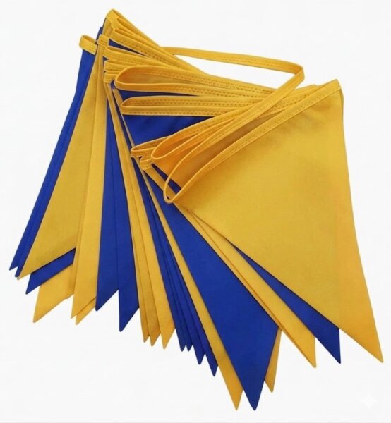 Banderin azul y amarillo