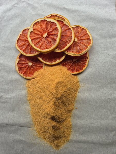 Citricos deshidratados en polvo pomelo limon naranja.x 500 gramos