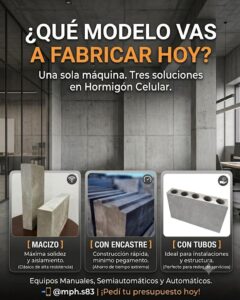 MPH83 – Tecnología para Fabricar Ladrillos, Placas y Hormigón Celular
