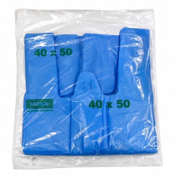 Bolsas camisetas super reforzada 40x50 azul