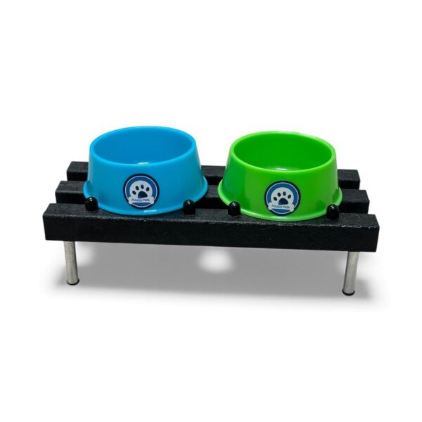 Comedero Gatos-Perros Mini PLASTICO ALTURA 16 CM CUENCO diam 14/12 alt 5,5 CM
