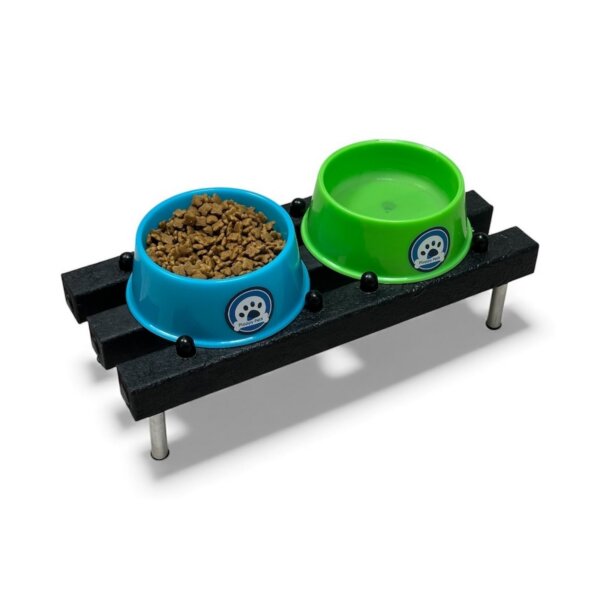 Comedero Gatos-Perros Mini PLASTICO ALTURA 16 CM CUENCO diam 14/12 alt 5,5 CM