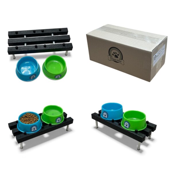 Comedero Gatos-Perros Mini PLASTICO ALTURA 16 CM CUENCO diam 14/12 alt 5,5 CM