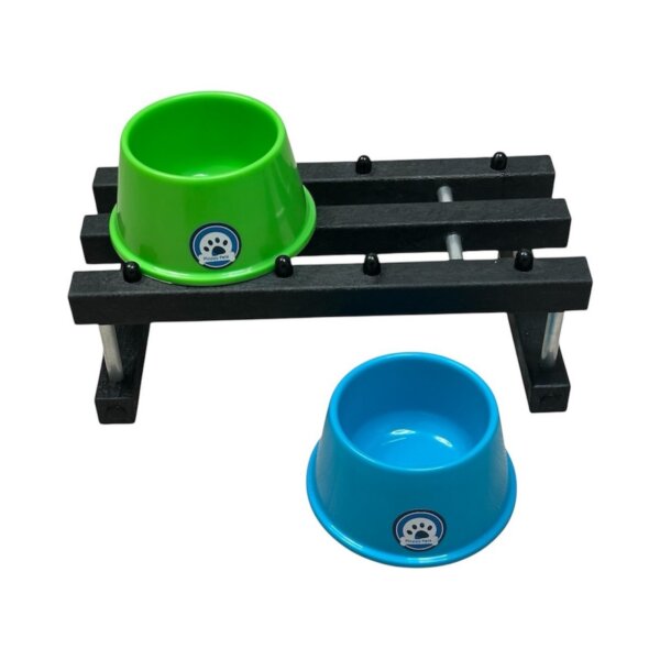 Comedero Perros Chico PLASTICO ALTURA 23 CM CUENCO diam 17/12 alt 9 CM