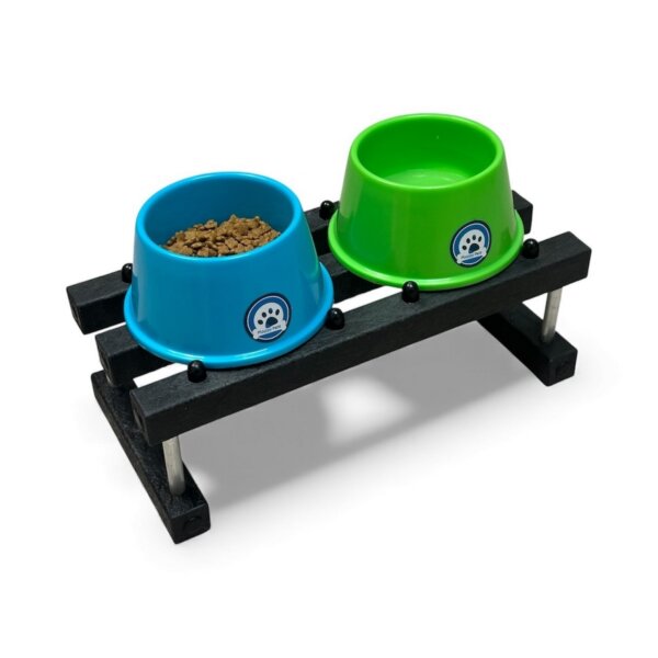 Comedero Perros Chico PLASTICO ALTURA 23 CM CUENCO diam 17/12 alt 9 CM