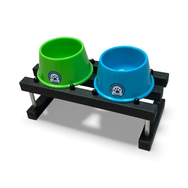 Comedero Perros Chico PLASTICO ALTURA 23 CM CUENCO diam 17/12 alt 9 CM