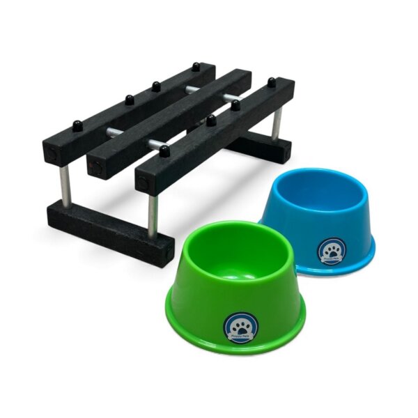 Comedero Perros Chico PLASTICO ALTURA 23 CM CUENCO diam 17/12 alt 9 CM