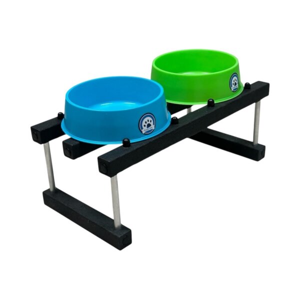 Comedero Perros Mediano PLASTICO ALTURA 24 CM CUENCO diam 21/18,5 alt 6 CM