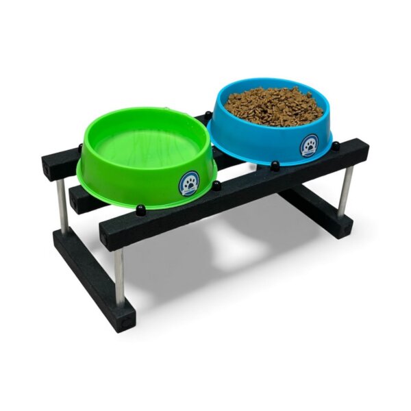 Comedero Perros Mediano PLASTICO ALTURA 24 CM CUENCO diam 21/18,5 alt 6 CM