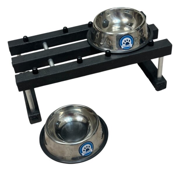 Comedero Gatos-Perros Chico METAL ALTURA 21 CM CUENCO diam 18/13 ALT 5 CM
