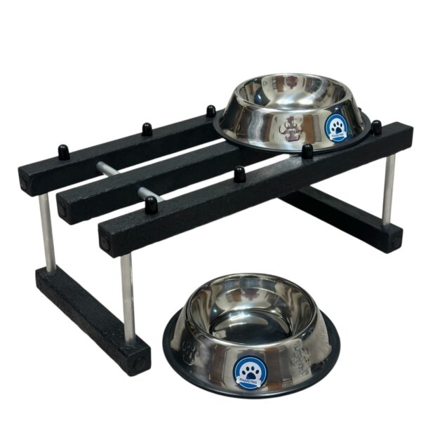 Comedero Perros Mediano METAL ALTURA 24 CM CUENCO diam 22/15 ALT 5 CM