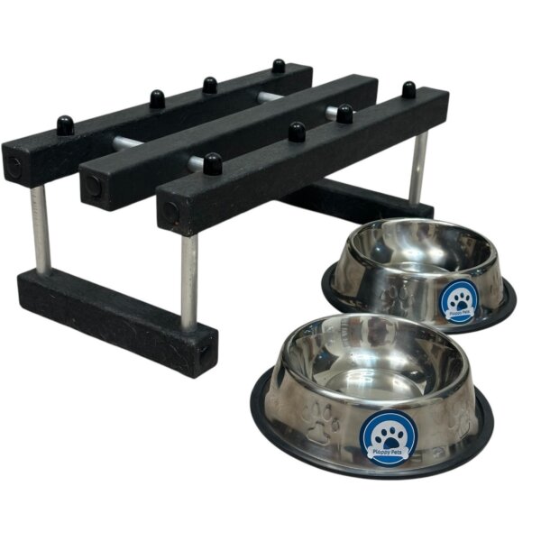 Comedero Perros Mediano METAL ALTURA 24 CM CUENCO diam 22/15 ALT 5 CM