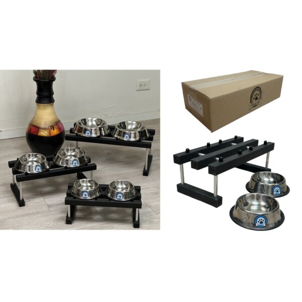 Comedero Perros Mediano METAL ALTURA 24 CM CUENCO diam 22/15 ALT 5 CM
