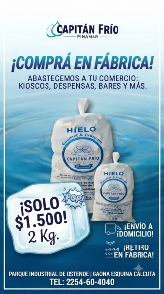 Hielo premiums y envasado de agua baja en sodio