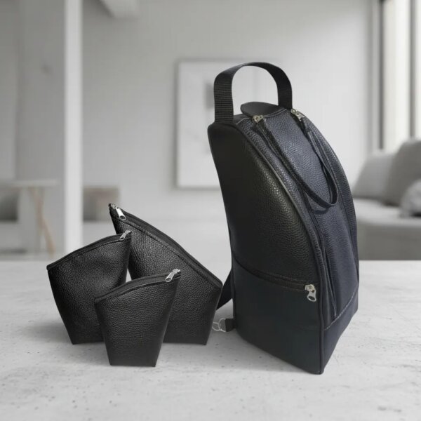 Set Matero Bolso Eco Cuero Estuche Porta Mate Yerba Y Azucar