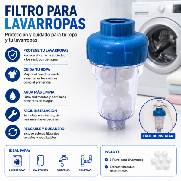 FILTRO PARA LAVARROPAS, TERMOTANQUES Y CALEFONES