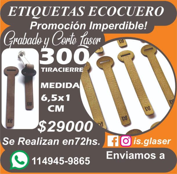 Etiquetas Ecocuero personalizadas