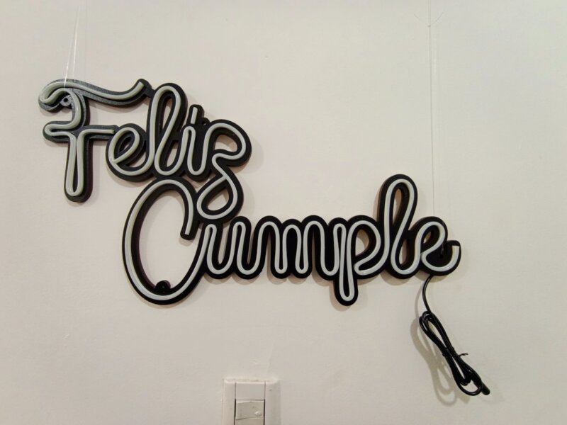 CARTEL FELIZ CUMPLE EN NEON LED