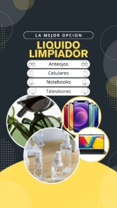 Liquido limpiador para anteojos y pantallas (celulares, notebooks, etc) Presentacion x 60ml. y x 120ml.