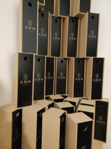 Estuches de madera para 1 vino Grabado