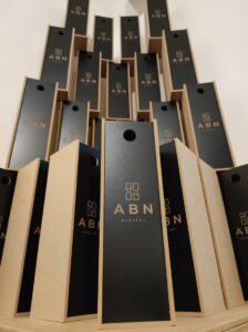Estuches de madera para 1 vino Grabado