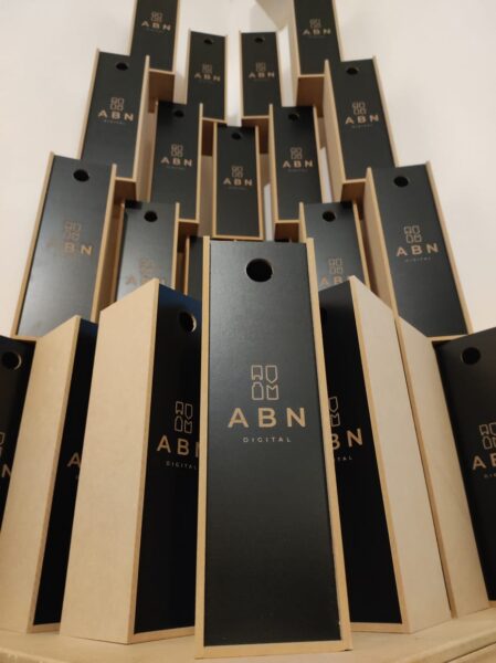 Estuches de madera para 1 vino Grabado