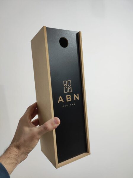 Estuches de madera para 1 vino Grabado