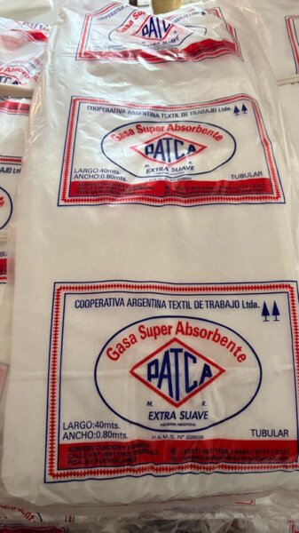 Gasa hidrofila tubular (no esteril), en piezas de 0,80cm x 40mt, o trozada