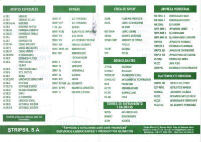 Productos Quimicos y Lubricantes especiales x lt