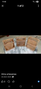 Porta macetas de hierro y madera