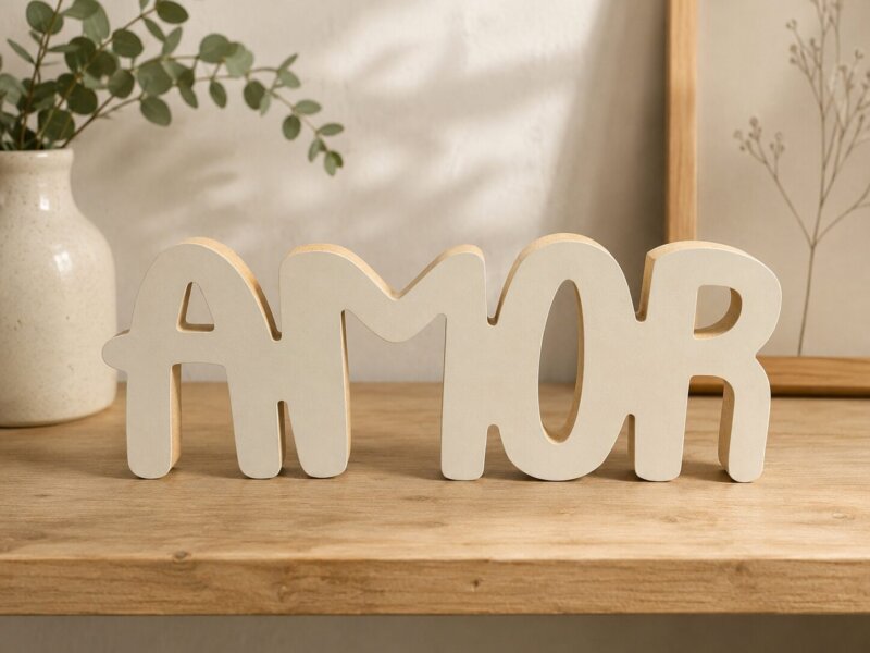 palabra decorativa en madera