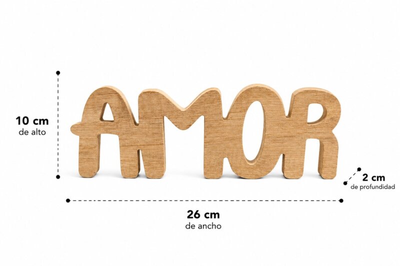 Palabra decorativa AMOR en MDF