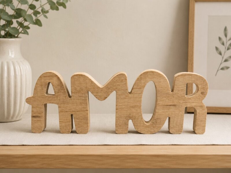 Palabra decorativa AMOR en MDF