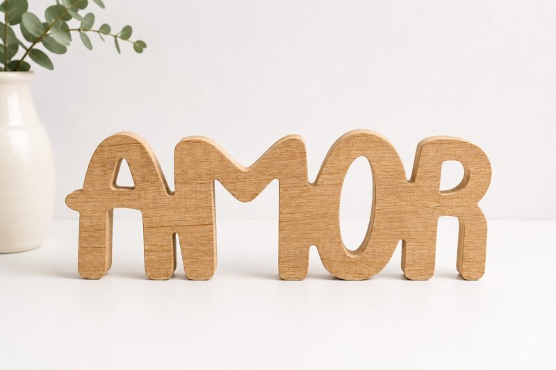 Palabra decorativa AMOR en MDF