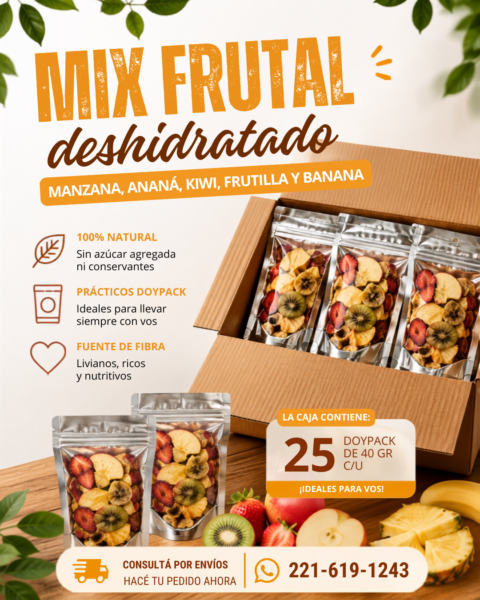 Snacks de frutas mix x40 gramos