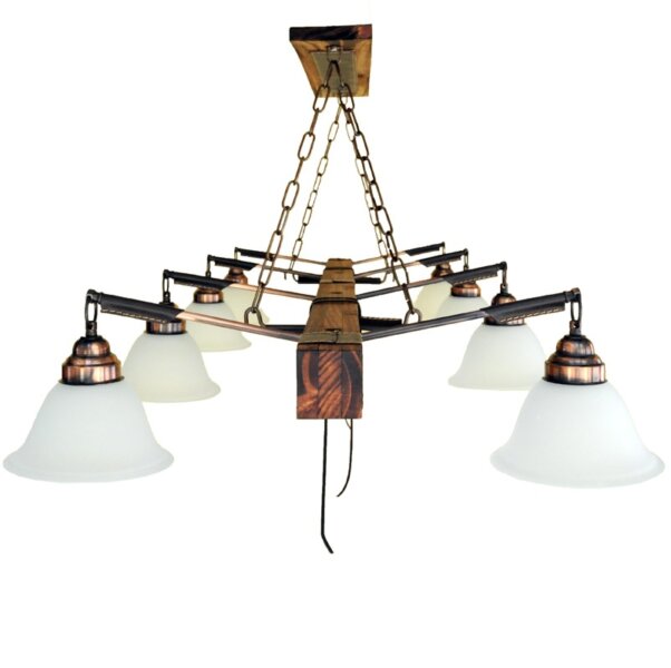 Lampara colgante estilo campo Tirante x8 luces