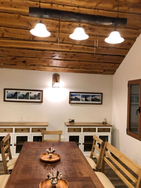 Lampara colgante rustica Tronco x3 luces