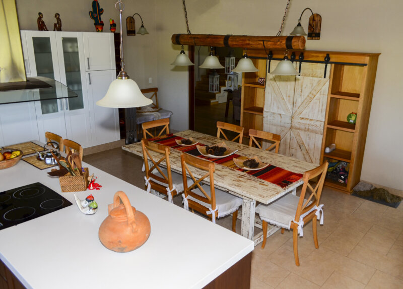 Lampara colgante rustica Tronco x4 luces