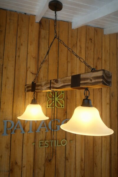 Lampara colgante estilo campo Tirante x2 luces