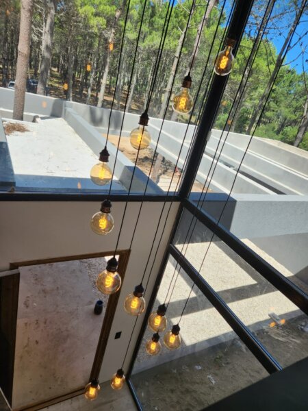 Lampara industrial 12 luces ideal escalera con doble altura