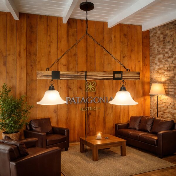 Lampara colgante estilo campo Tirante x2 luces