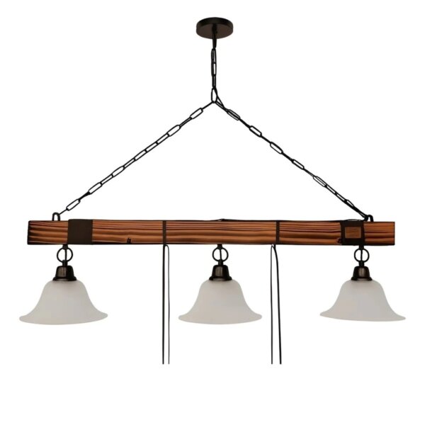 Lampara colgante estilo campo Tirante x3 luces