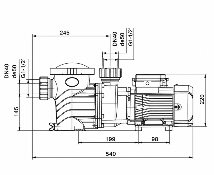Bomba para Pileta Piscina Electrobomba 1 HP Autocebante Monofásica 220 V