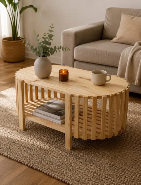 Mesa ratona oval varillada