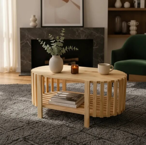 Mesa ratona oval varillada