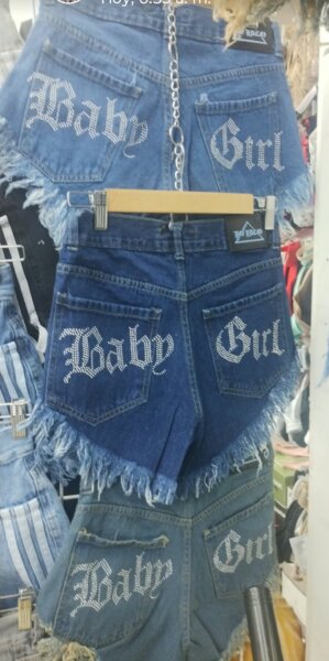 SHORTS "BABY GIRL" CON STRASS LAS LOCAS