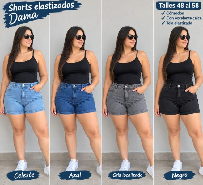 SHORTS TALLES ESPECIALES ELASTIZADOS